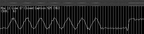 Raw VBI image from a NTSC TV channel